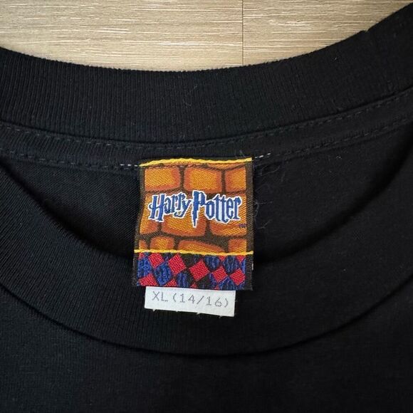 Vintage Harry Potter Kids XL Sorcerers Stone Promo Tee Shirt Black Hogwarts 2001 - Picture 3 of 5